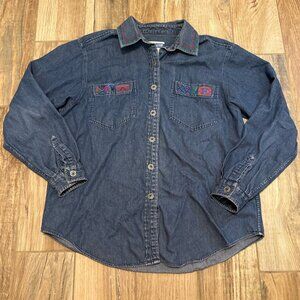 Vintage Pendleton Knockabouts Women's Southwestern Denim Button Down Shirt